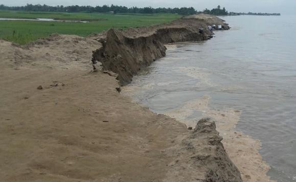 Erosion by river Brahmaputra in Lahhorighat under Morigaon District